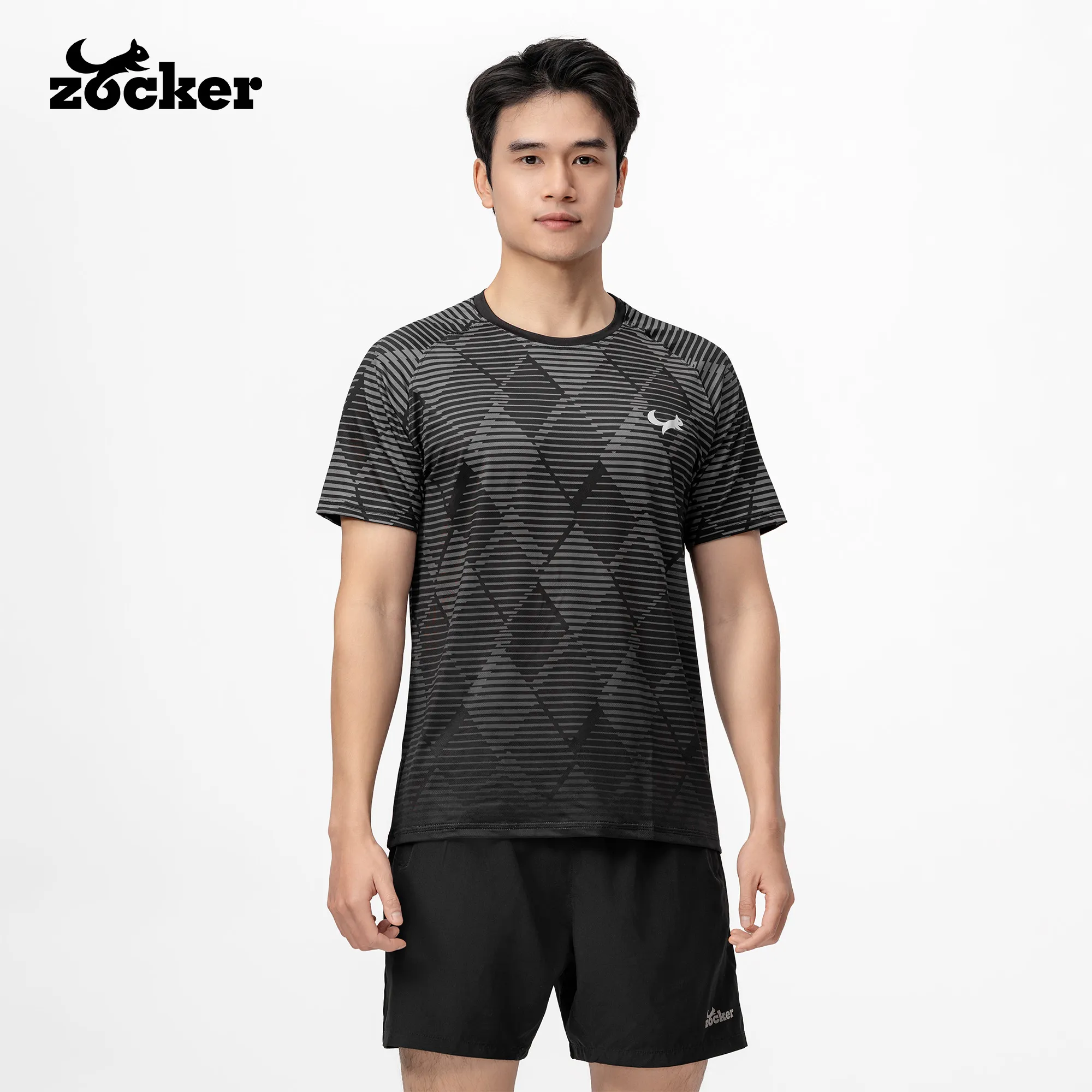 Zocker JAC07 Men’s Pickleball Jersey – Crew Neck – Black