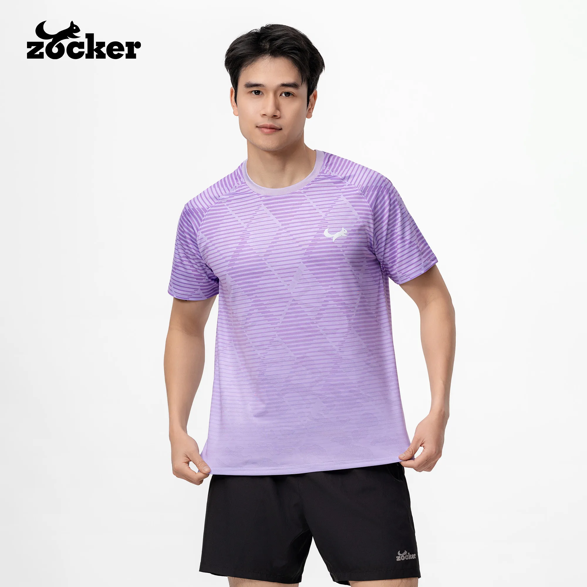 Zocker JAC07 Men’s Pickleball Jersey – Crew Neck – Purple