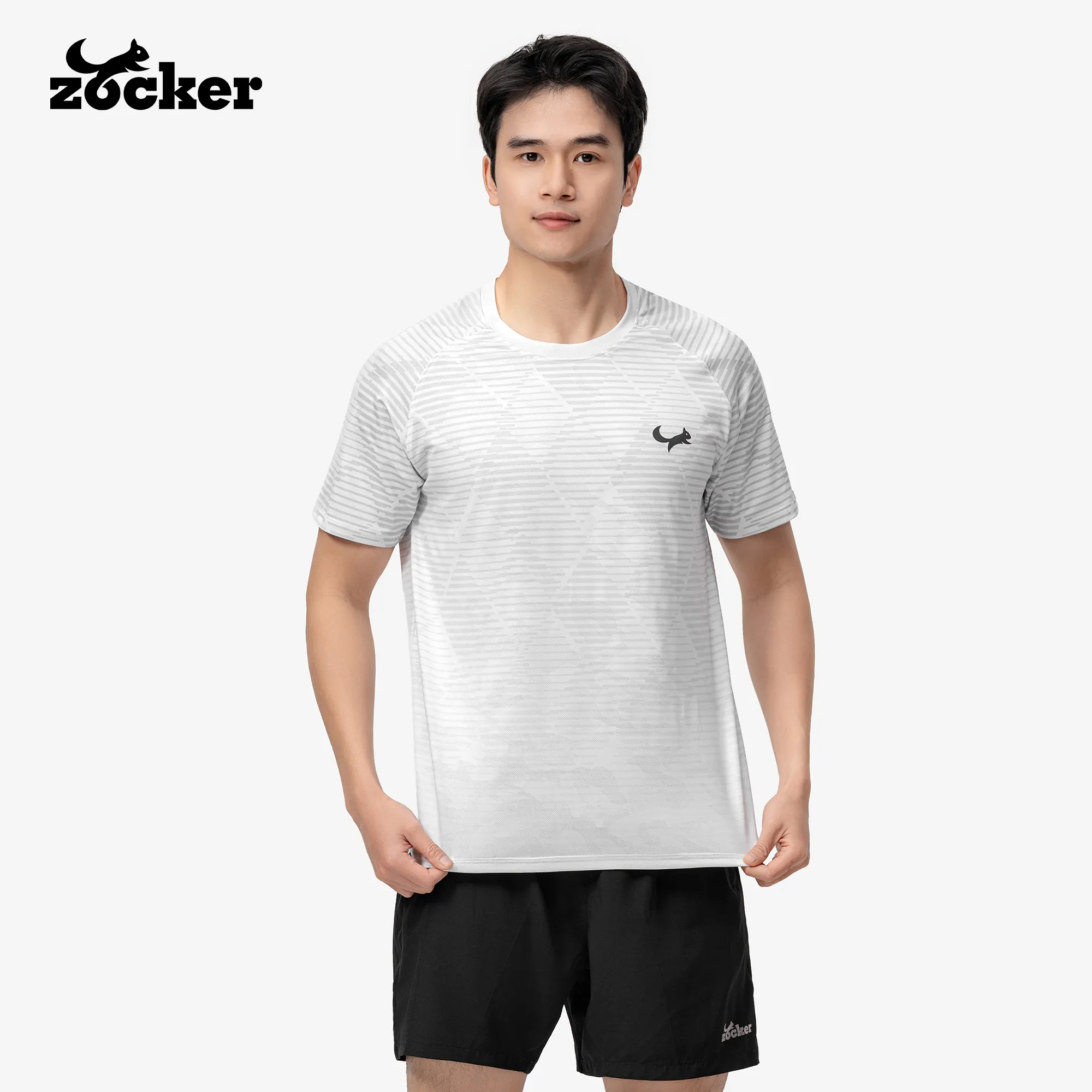 Zocker JAC07 Men’s Pickleball Jersey – Crew Neck – White