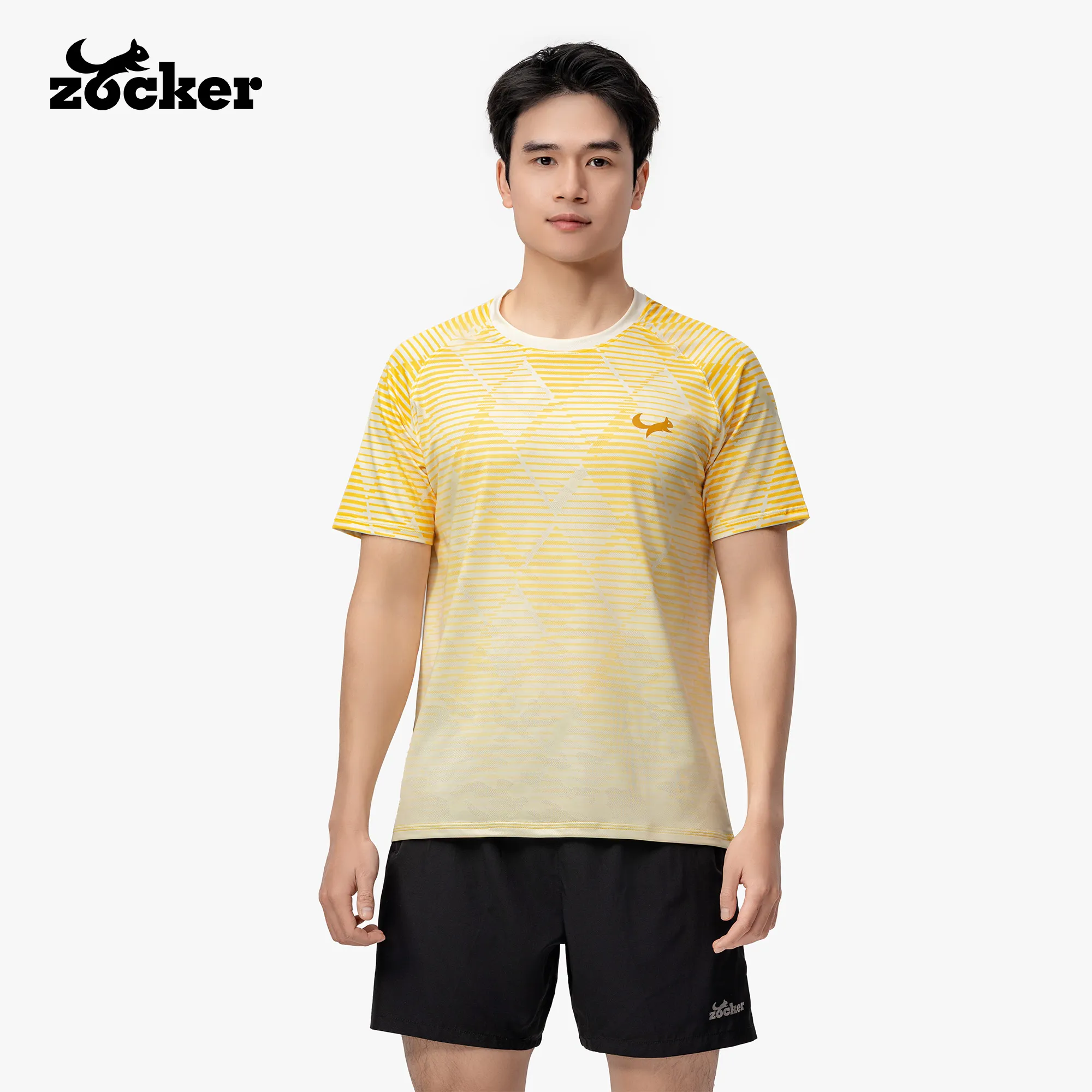 Zocker JAC07 Men’s Pickleball Jersey – Crew Neck – Yellow 