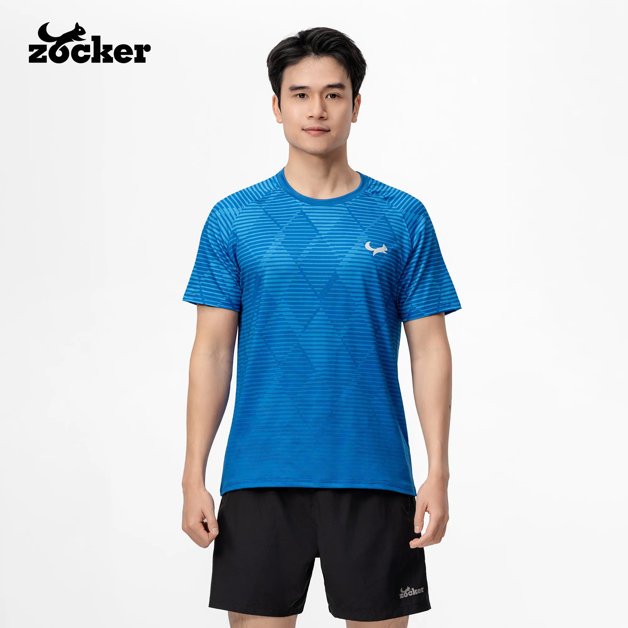 Zocker JAC07 Men’s Pickleball Jersey – Crew Neck – Blue