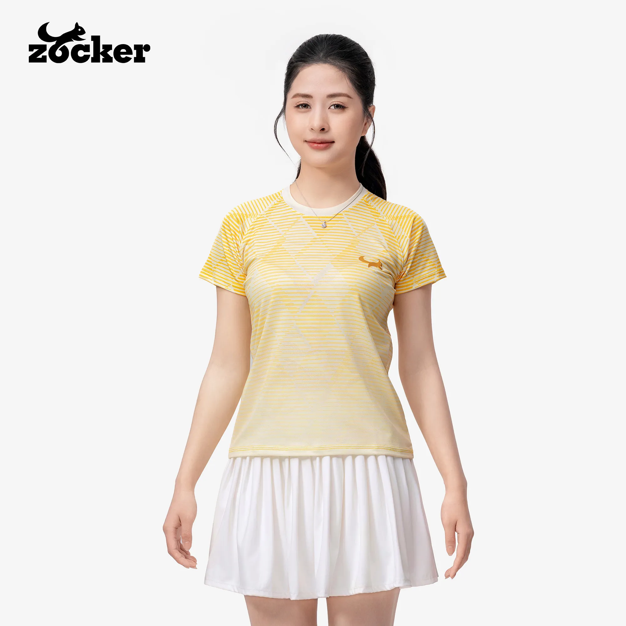 Zocker JAC07 Women’s Pickleball Jersey – Crew Neck – Yellow