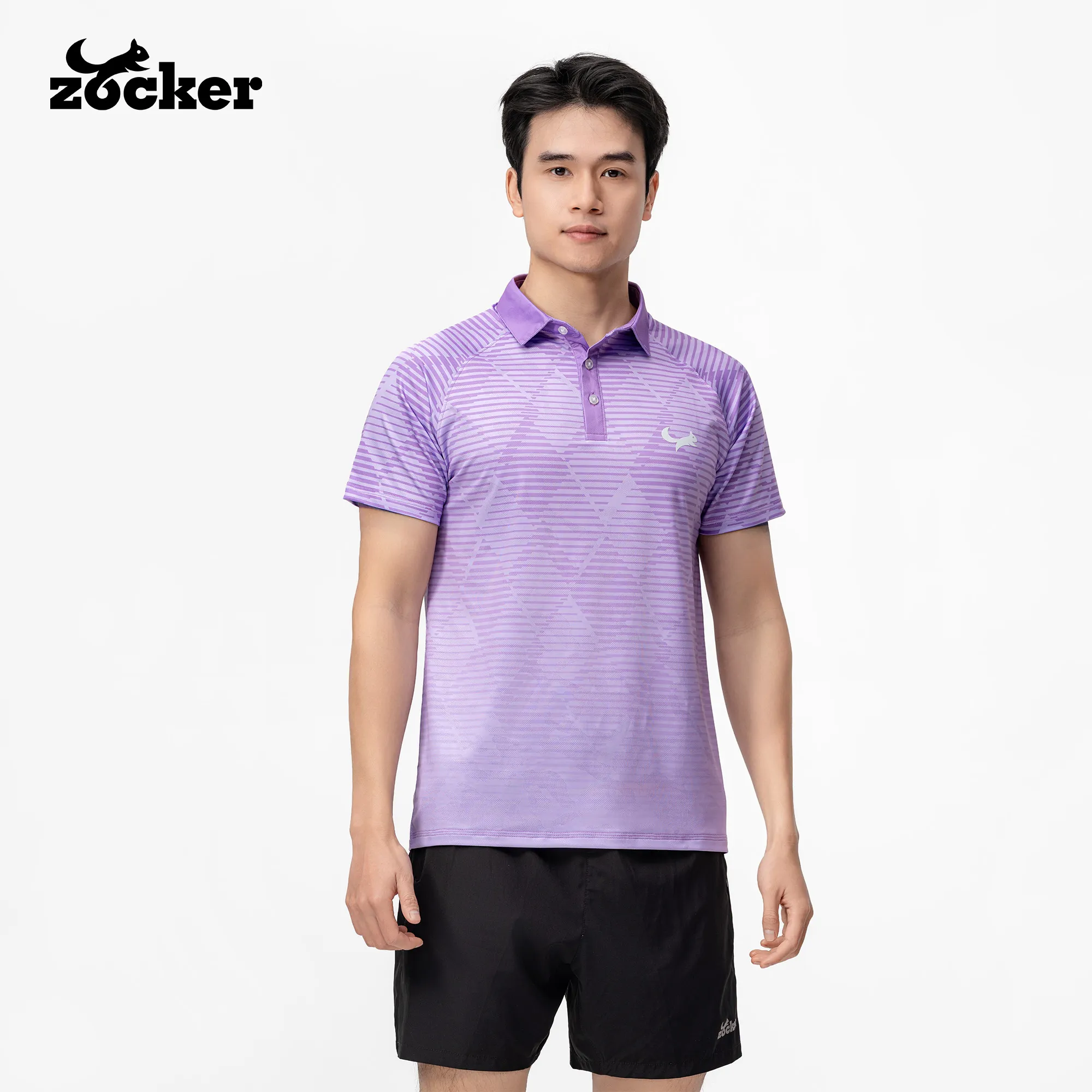 Zocker JAC08 Men’s Pickleball Jersey – Polo Collar – Purple