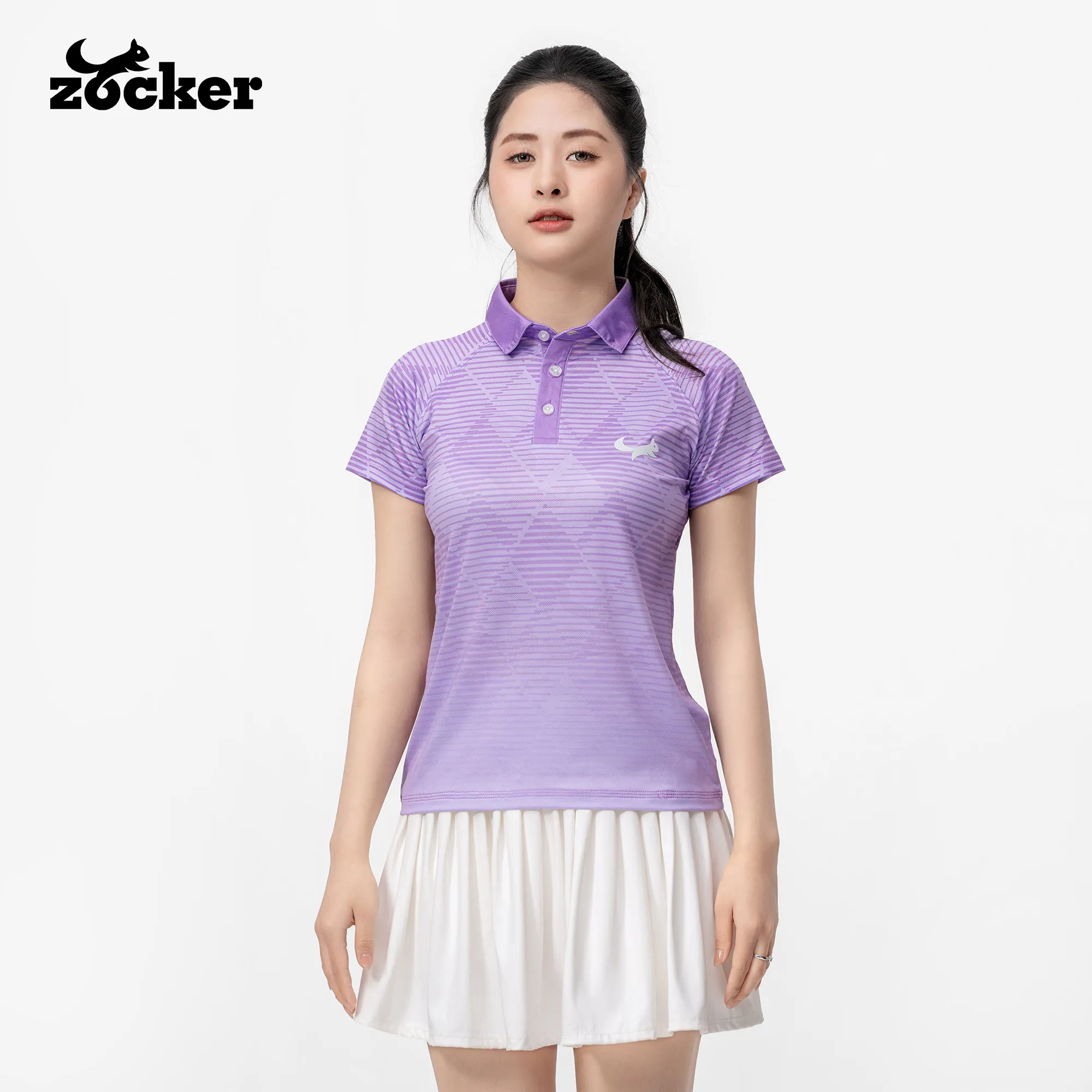 Zocker JAC08 Women’s Pickleball Jersey – Polo Collar – Purple
