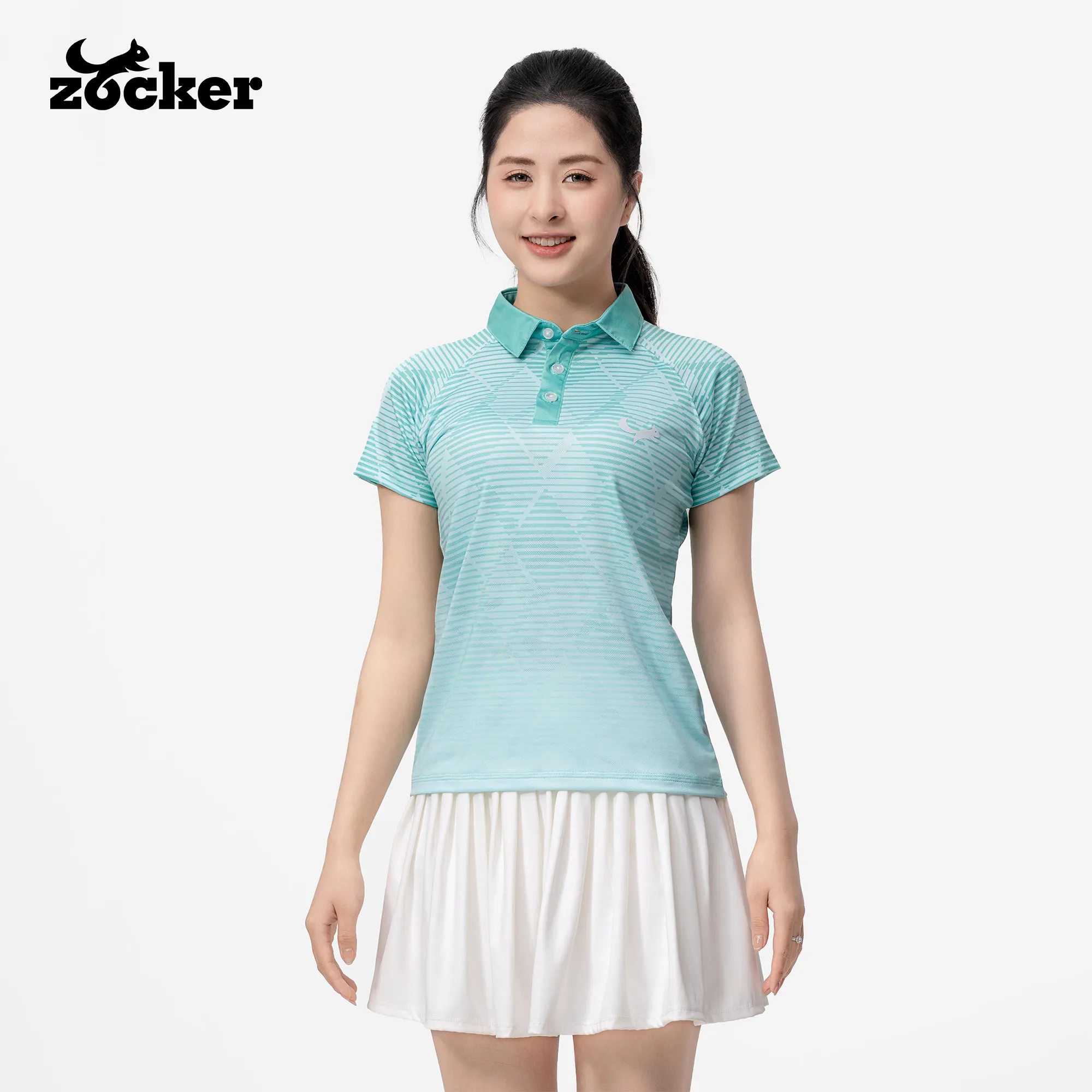 Zocker JAC08 Women’s Pickleball Jersey – Polo Collar – Mint