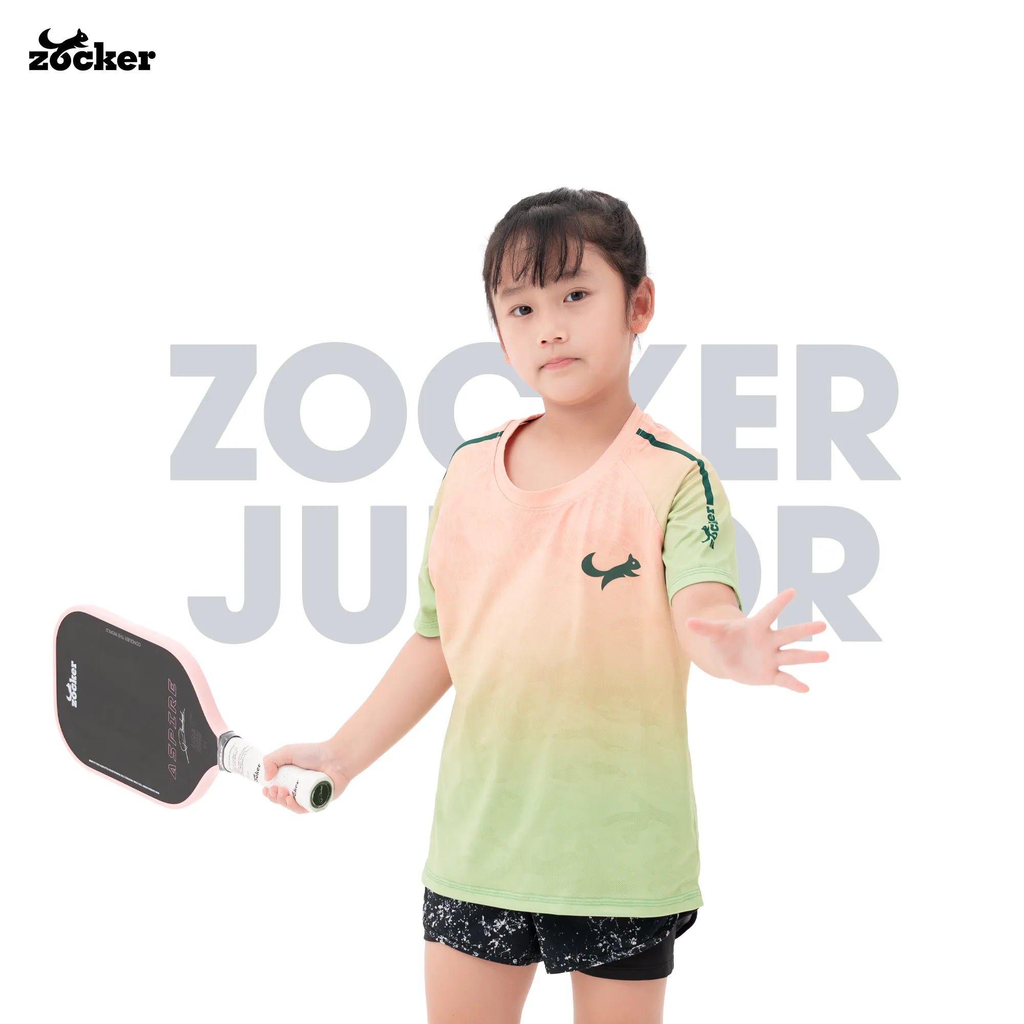 Zocker Junior JAC05 Kids Pickleball Jersey – Lime Green