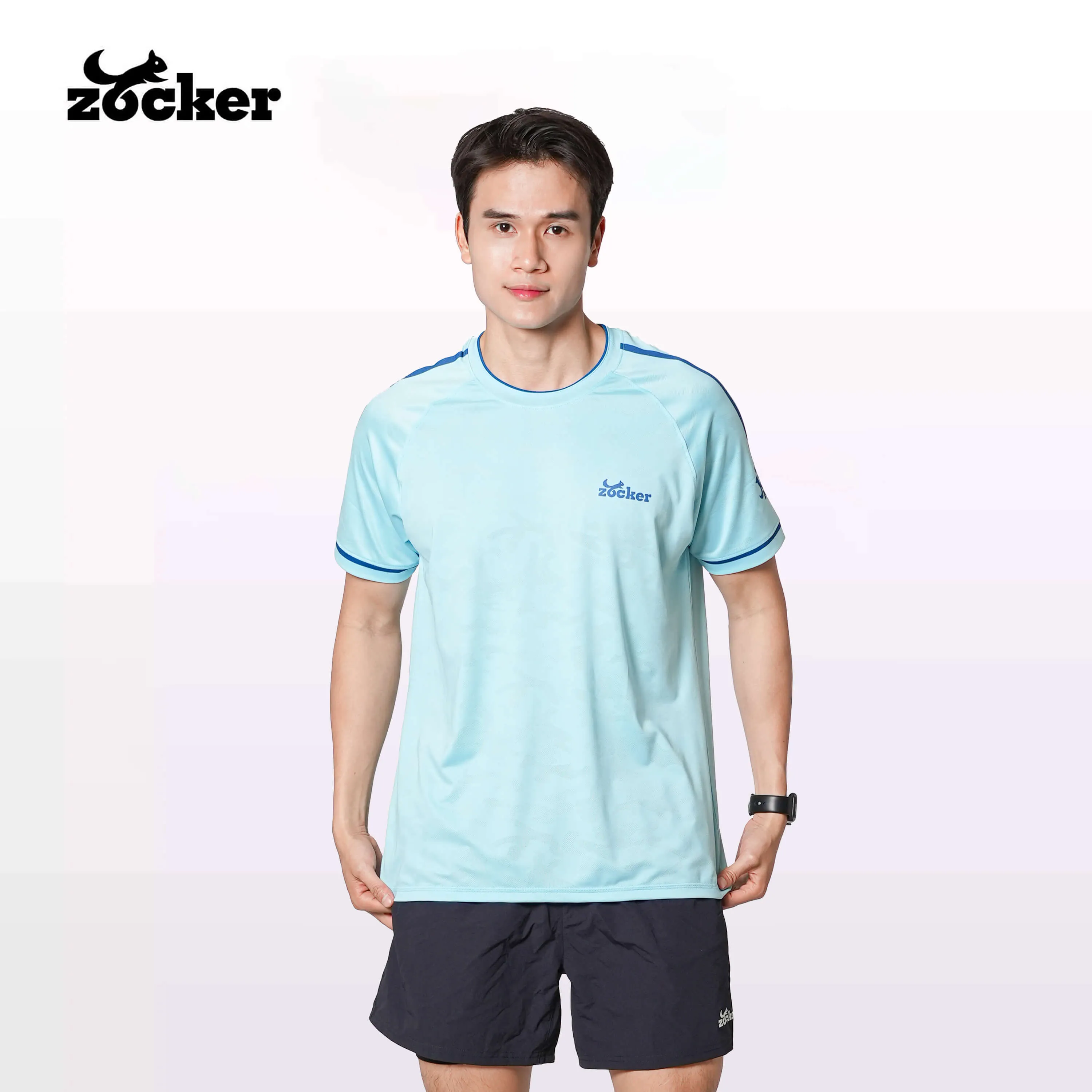 Pickleball Competition Shirt Zocker JAC01 for Men – Sky Blue