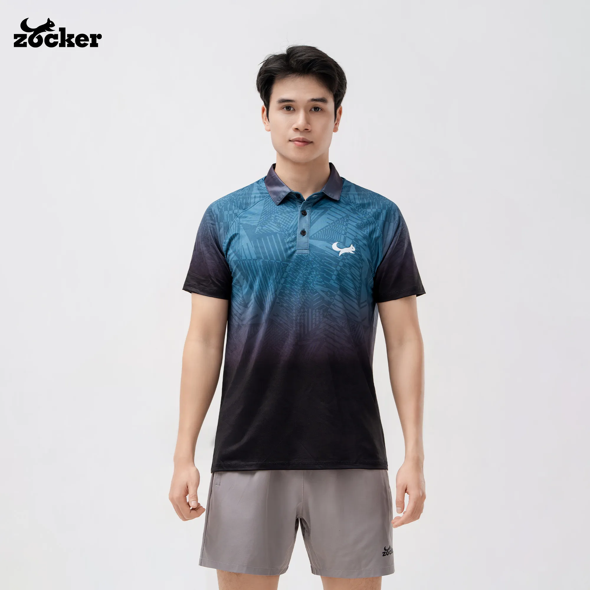 Zocker JAC06 Pickleball Jersey – Polo Collar – Black