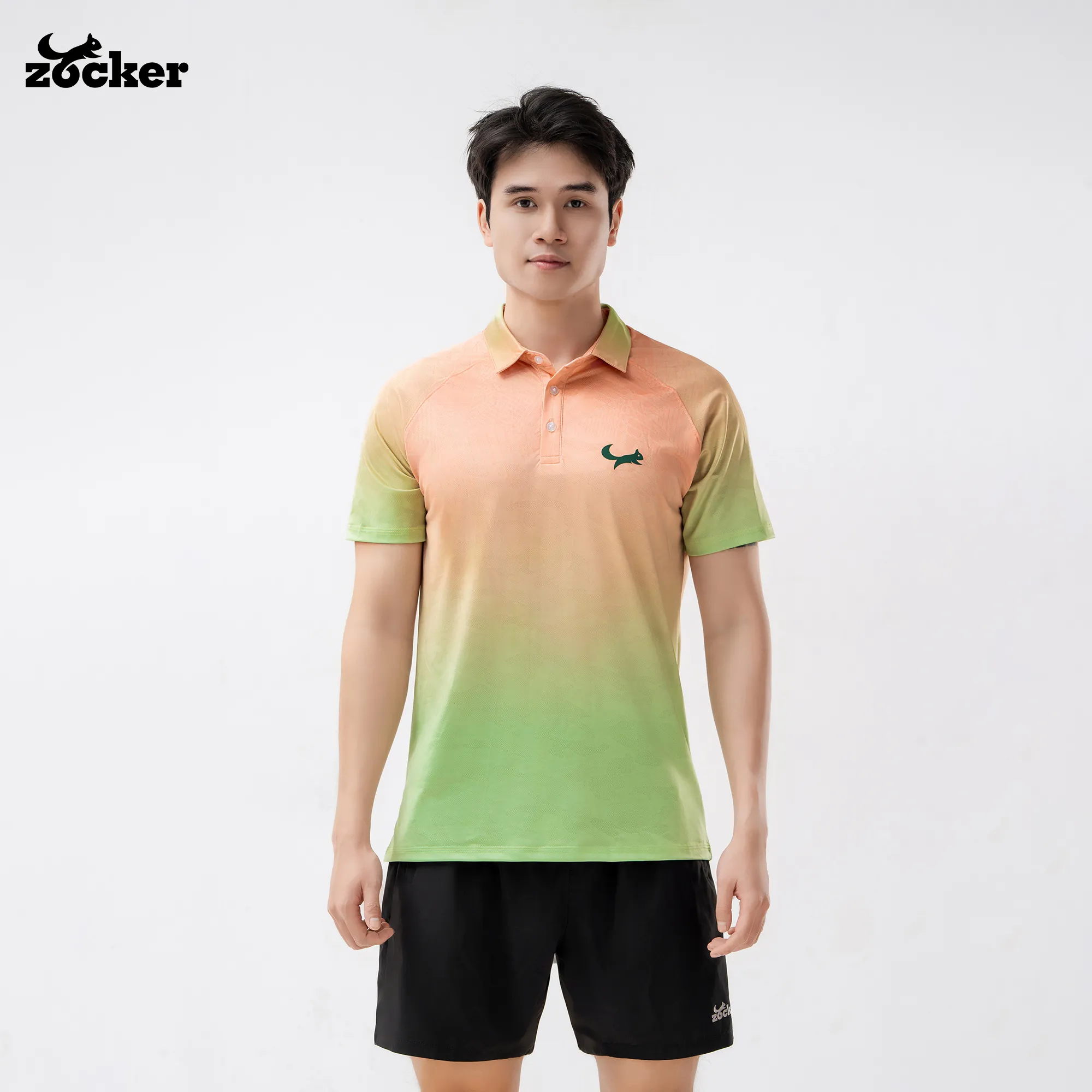 Zocker JAC06 Pickleball Jersey – Polo Collar – Lime Green