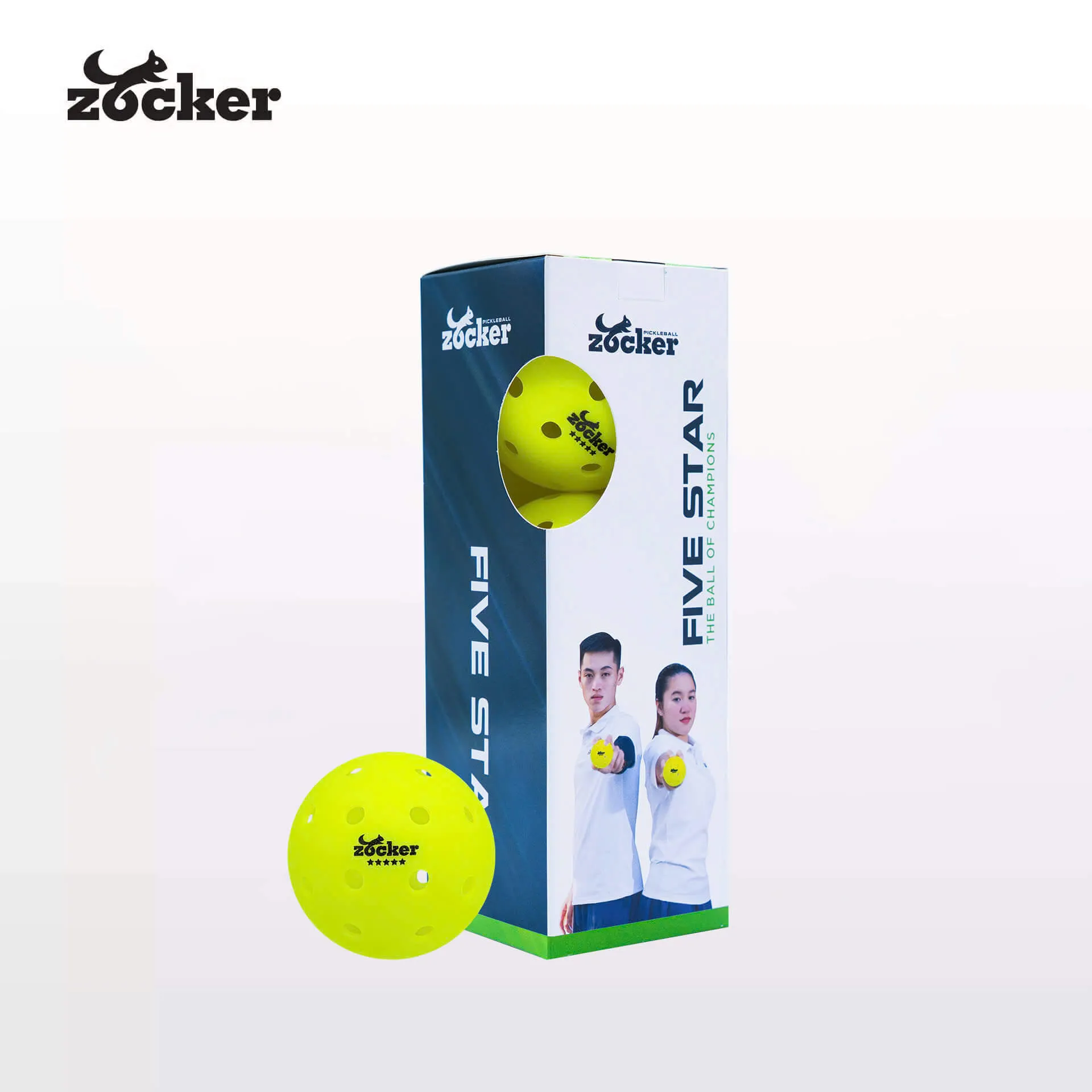 (Set of 3) Zocker Five Star Pickleball – Tournament Ball Combo 