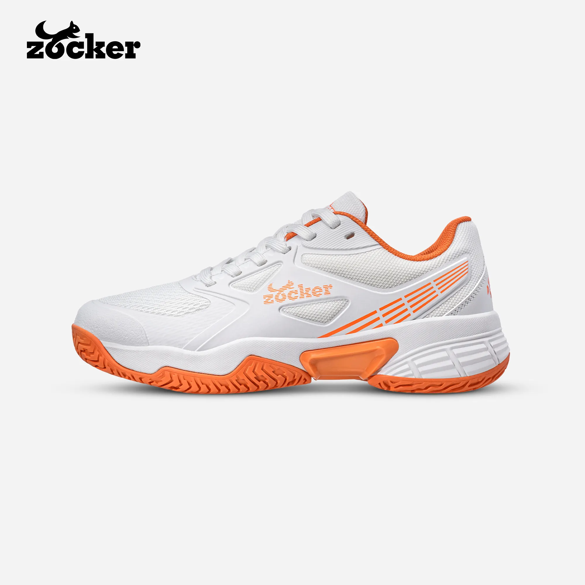 Zocker Aspire Speed Pickleball Shoes – White/Orange