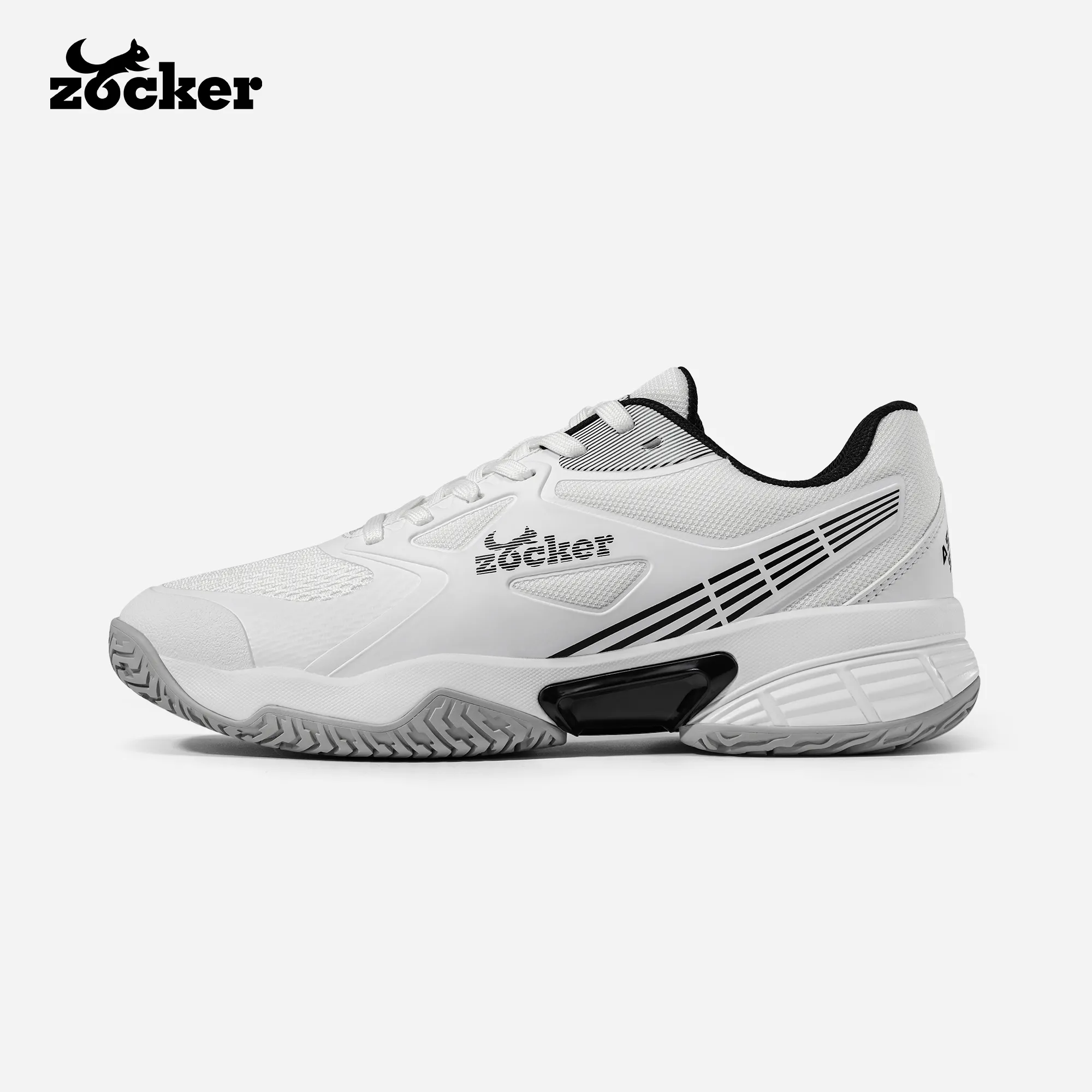 Zocker Aspire Speed Pickleball Shoes – White Grey