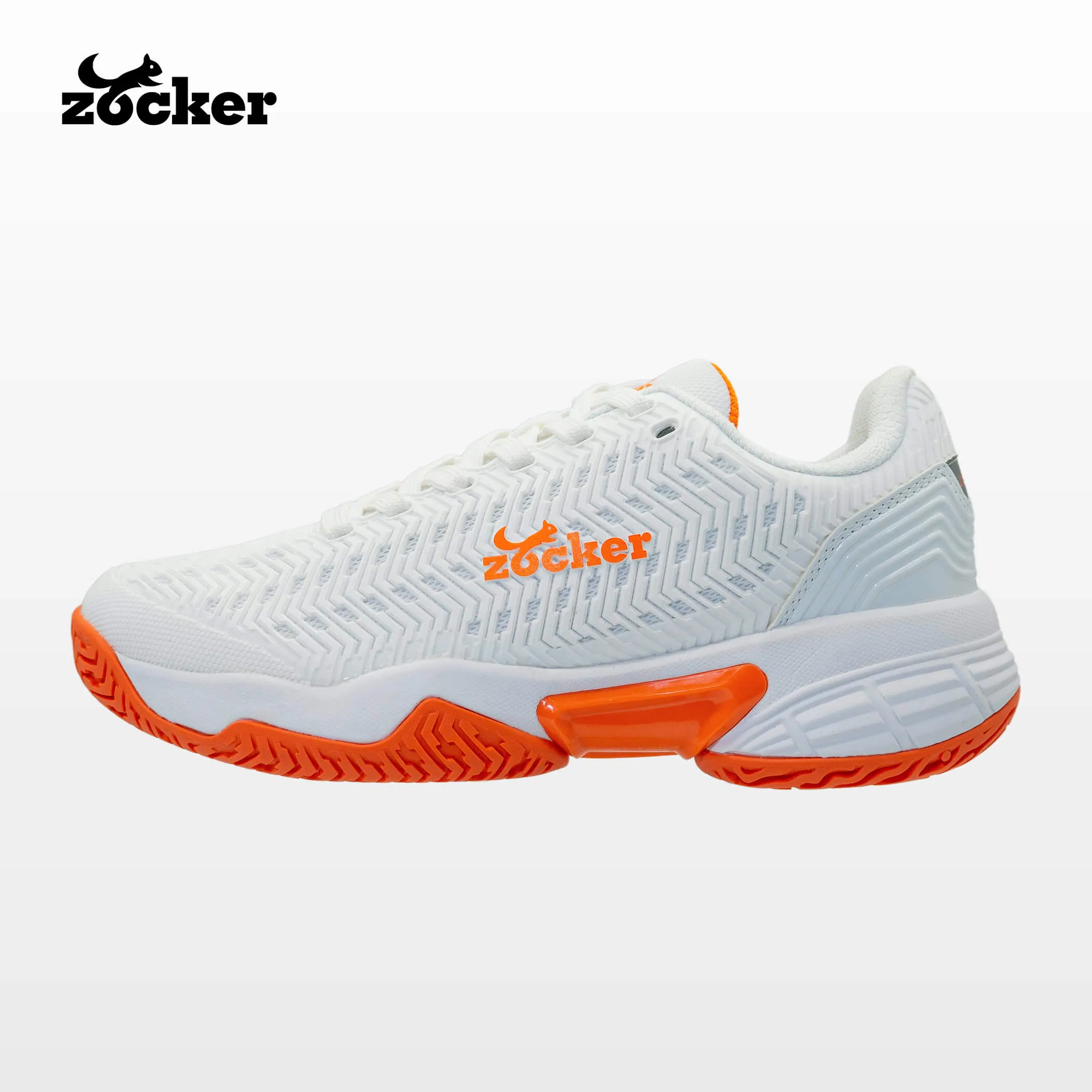 Zocker Aspire White/Orange Pickleball Shoes Women