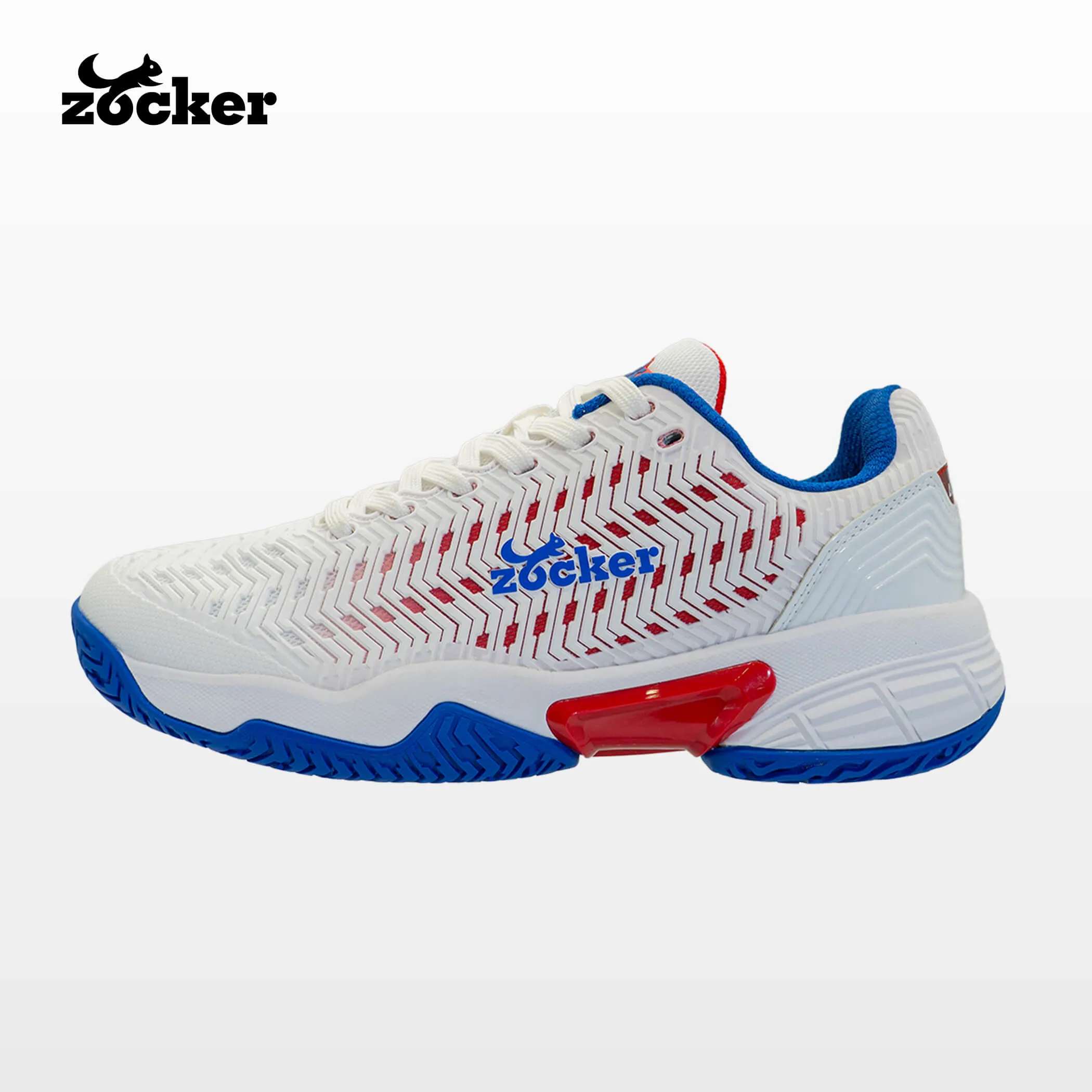 Zocker Aspire White/Blue Pickleball Shoes Men/Women