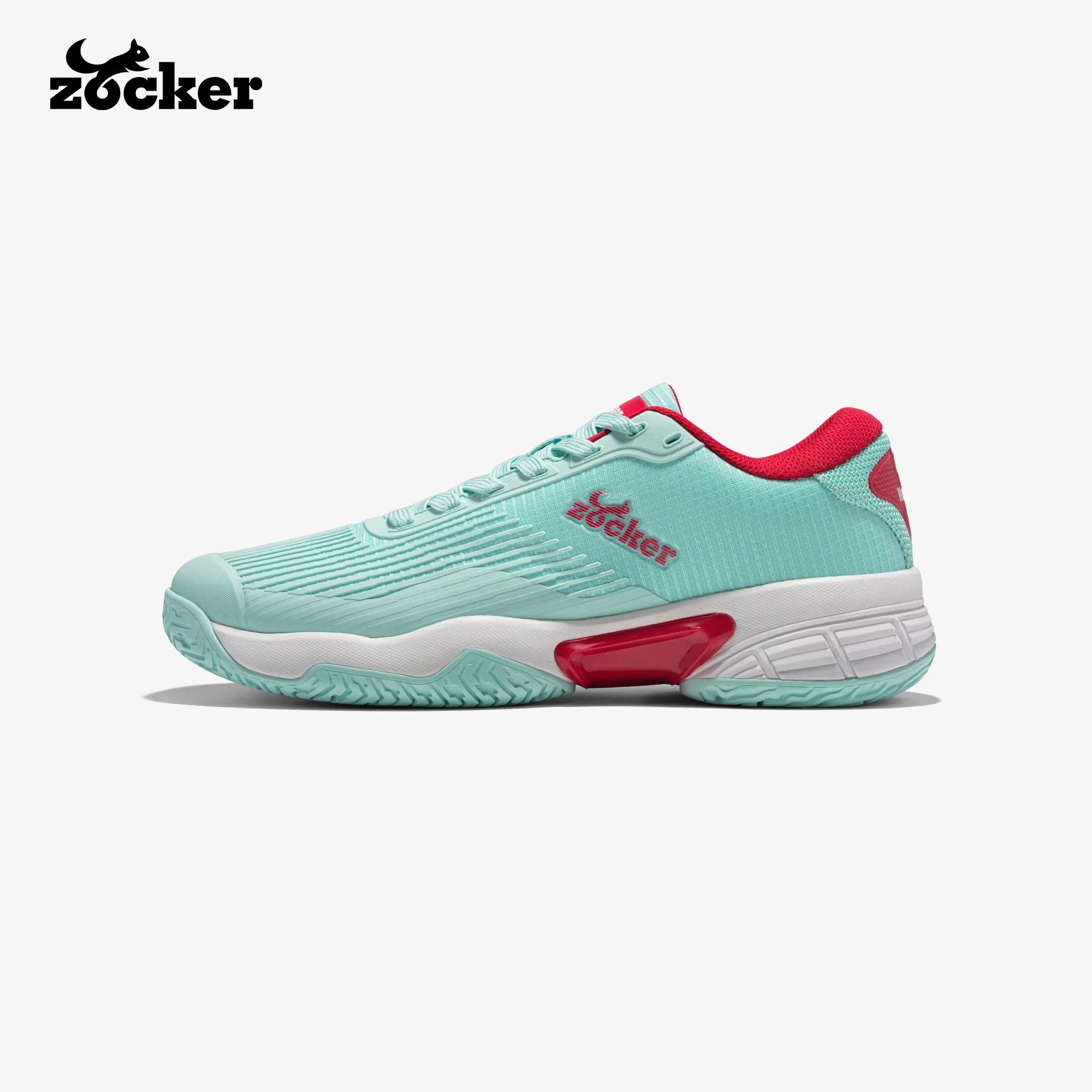 Zocker NeoFlex Pickleball Shoes Mint Red