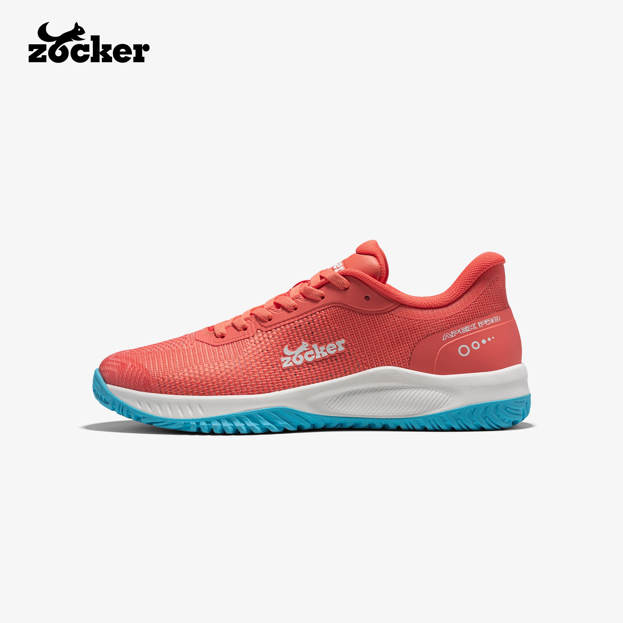 Zocker Apex Pro Pickleball Shoes – Orange/Cyan
