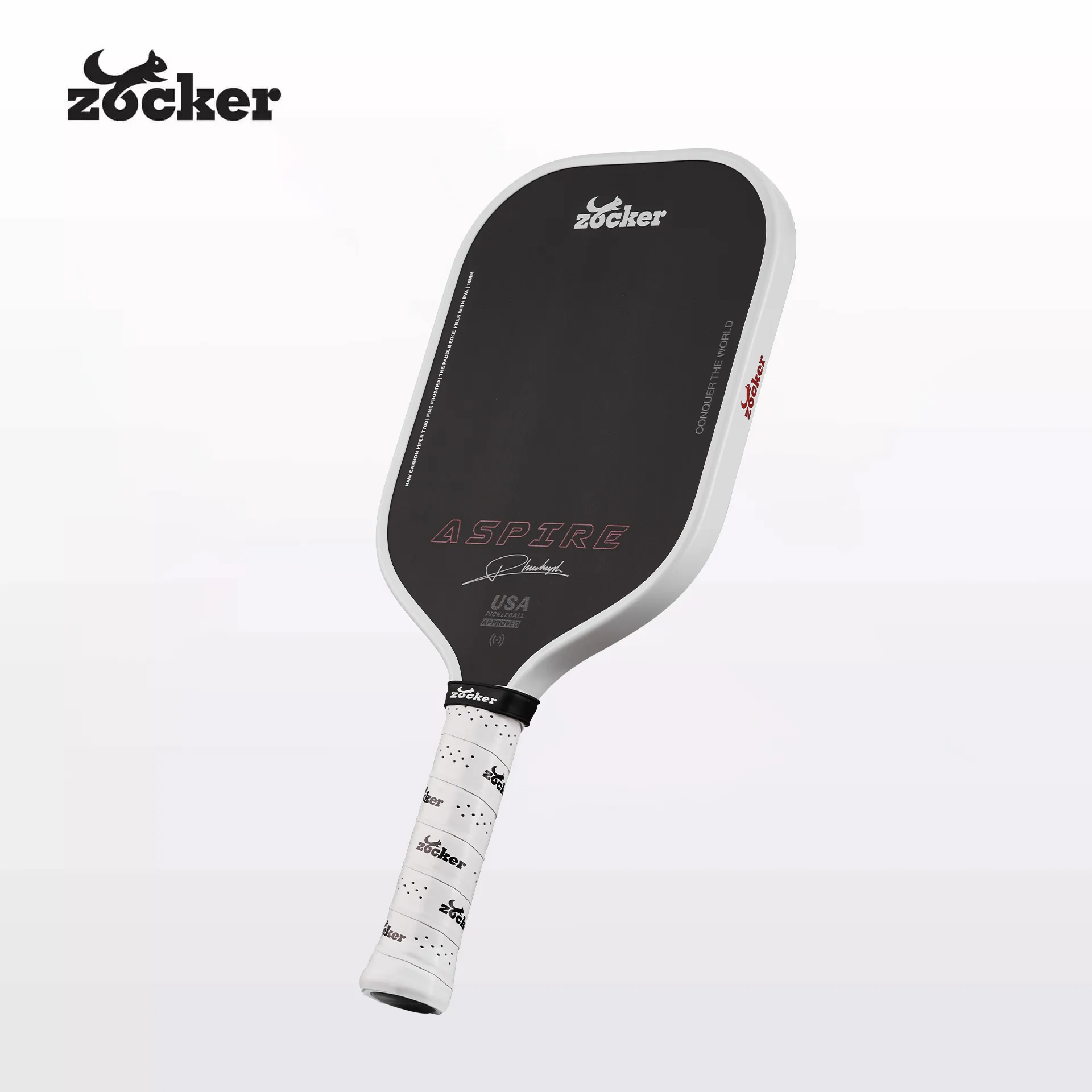 Zocker Aspire x Phuc Huynh White Edition Pickleball Paddle