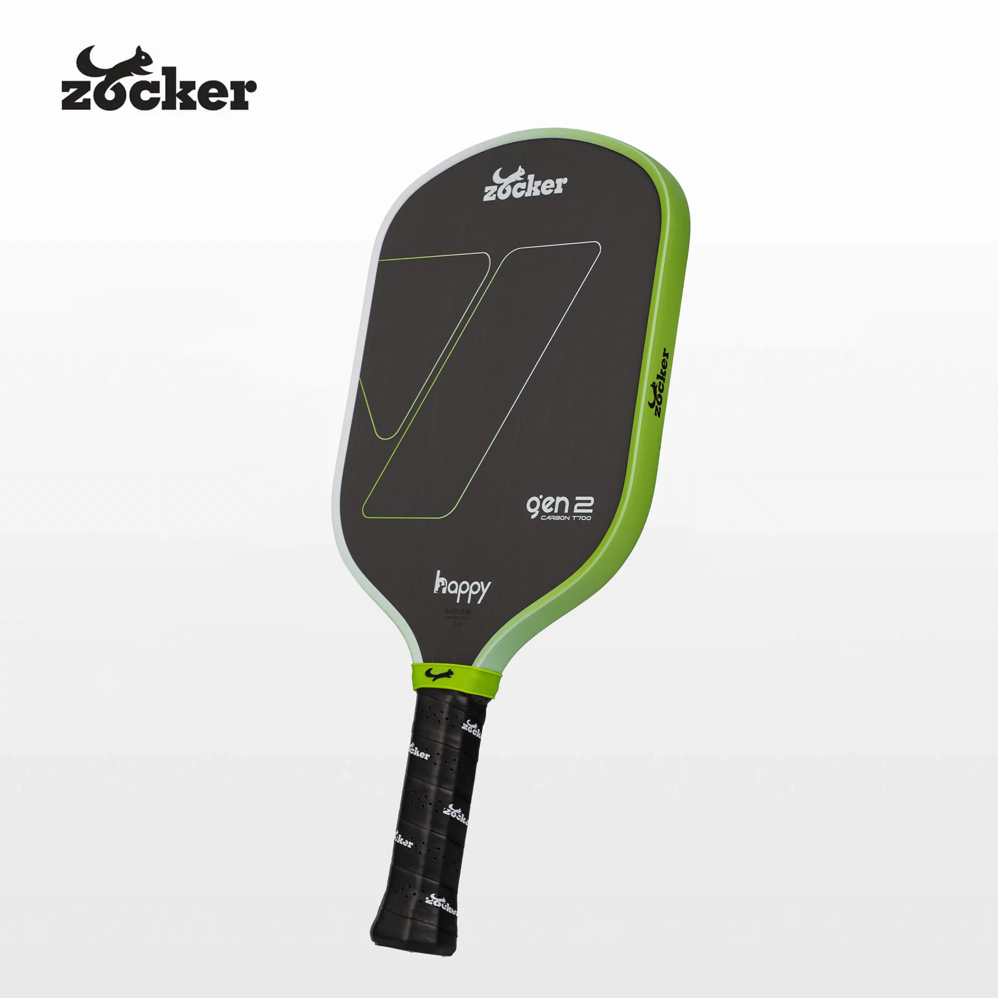 Zocker Happy HP02 Gen 2 Pickleball Paddle (White/Neon)
